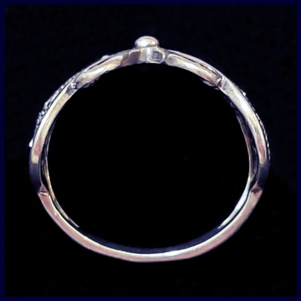 Sterling Silver 925 Filigree Butterfly Ring with CZ Accents Size 7 NV Maker Mark - Picture 4 of 9